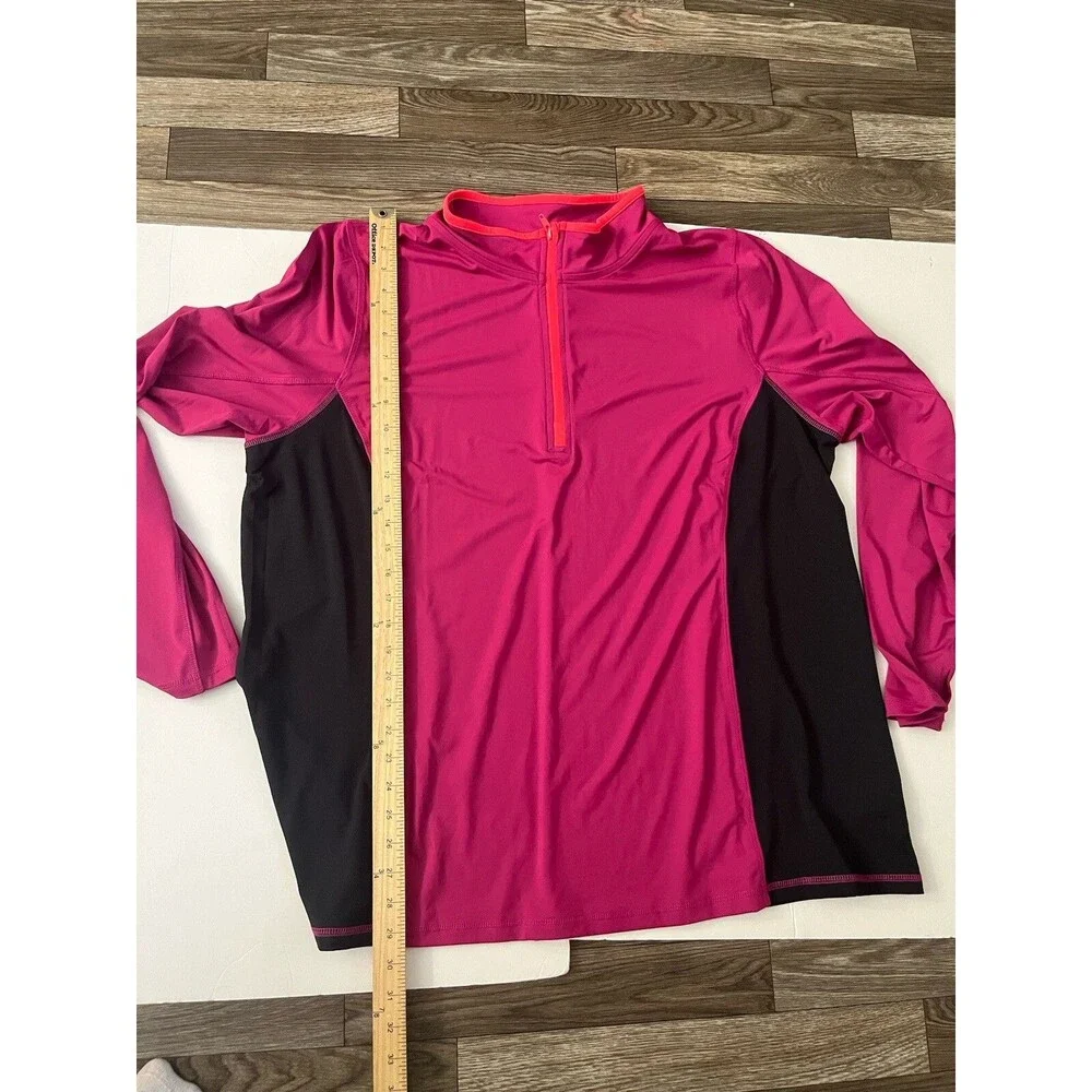 Livi Lane Bryant Quarter-Zip Pullover Size 26/28 Pink Magenta Active Sweatshirt